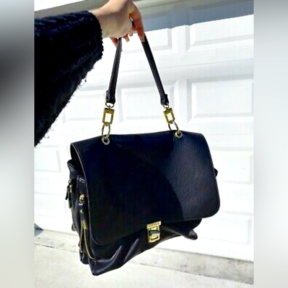 Steve Madden Large Black Tote Bag Purse expands single strap faux leather - Picture 2 of 10